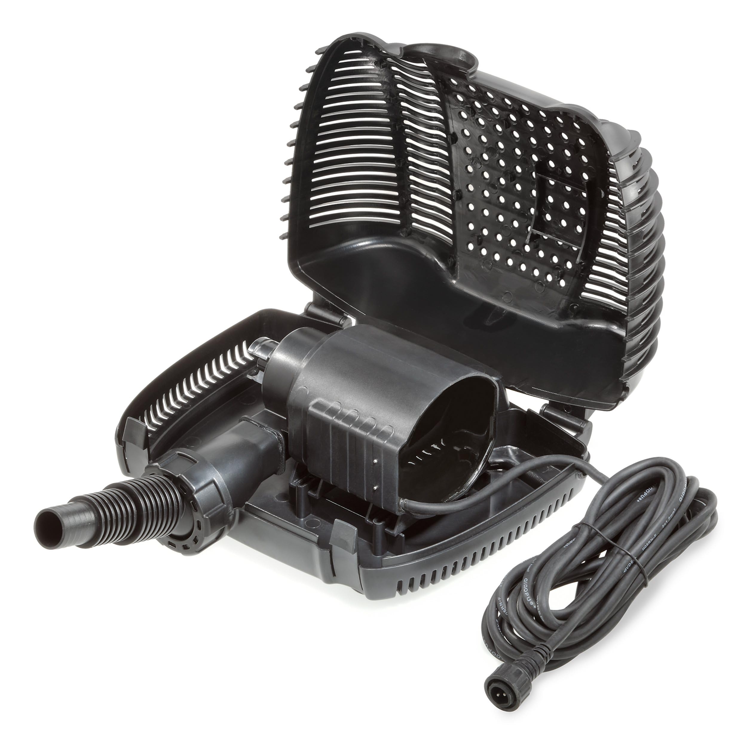 Esotec Solar Bachlaufpumpenset mit Akku 70/2800 LiFePO4, Solar Bachlaufpumpe 2800 l/h 12,8 VDC, Wasserfallpumpe Teichpumpe IP68 außen 101942