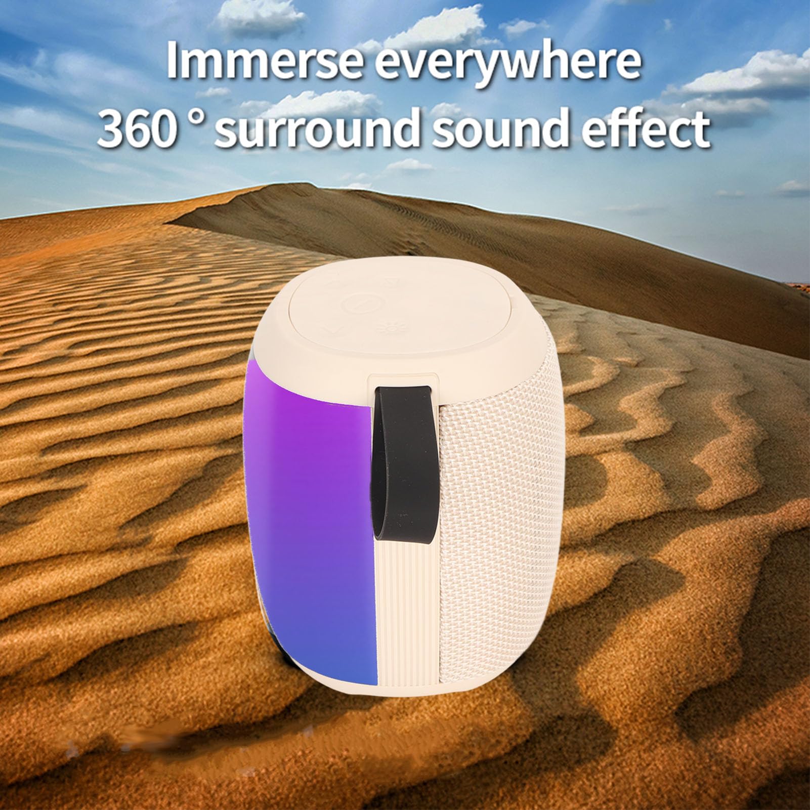 Mini Máquina de Karaoke, 66 Mm, 4 Ohmios, 10 Vatios, Sonido Envolvente de 360 ​​Grados, 5.0, Altavoces de Karaoke, 5 Efectos de Sonido, Karaoke en Casa en Interiores (Blanco)