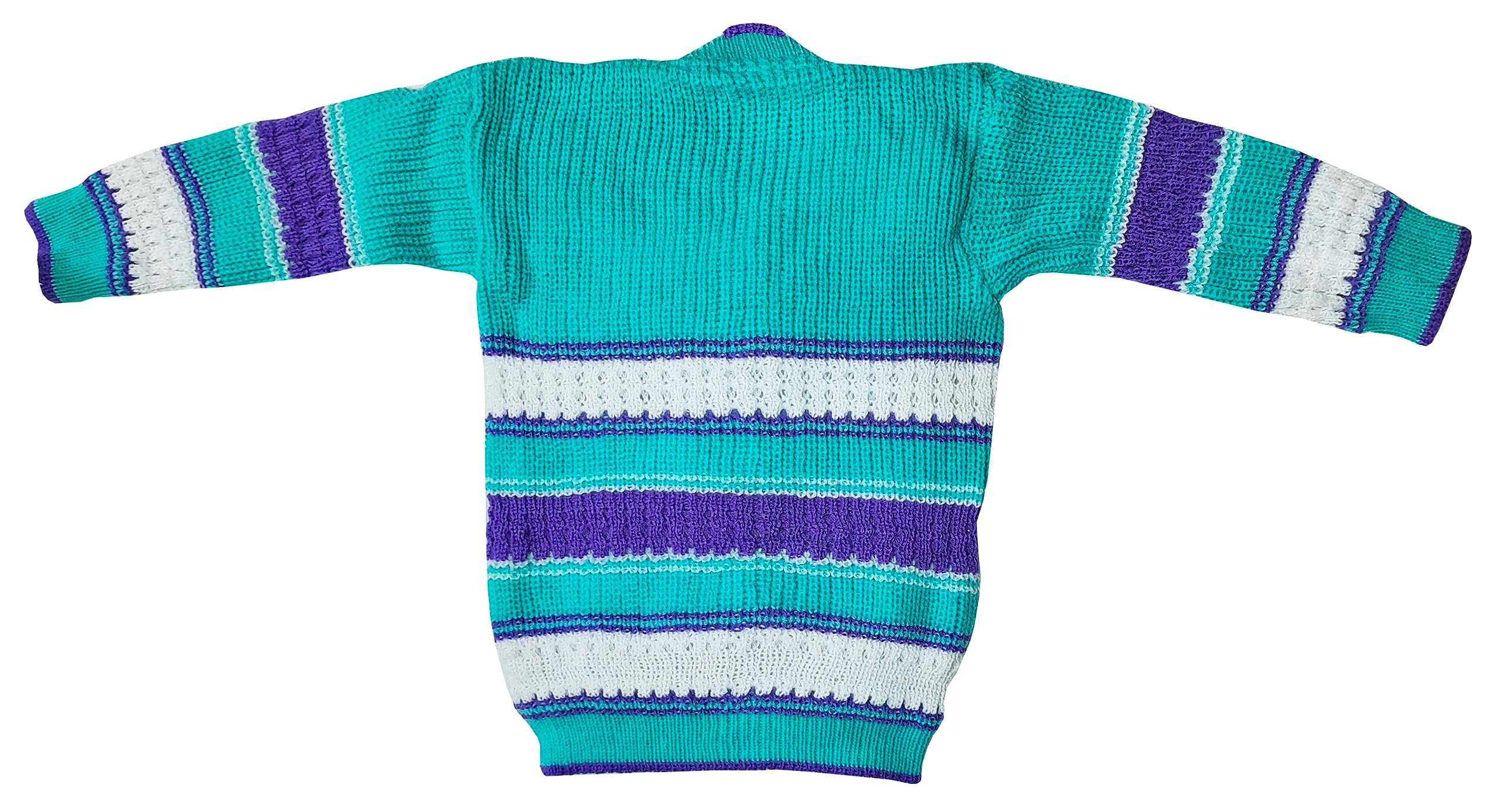 little PANDA Baby Sweater for Baby Boys & Baby Girls Woollen Full Sleeves, V Neck Sweater Top, Bottom, Cap & Booties Set (6-12 Months, Green) - Image 5 thumbnail