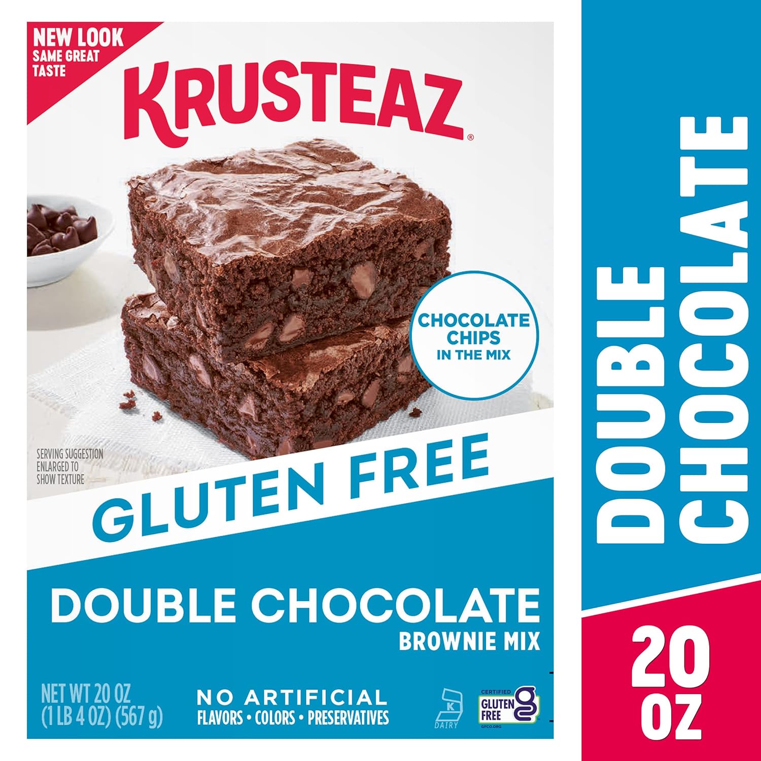 Krusteaz Gluten Free Baking Mix, Double Chocolate Brownie Mix, Gluten Free with No Artificial Flavors, Colors or Preservatives, 20 Ounce Box (Pack of 6)