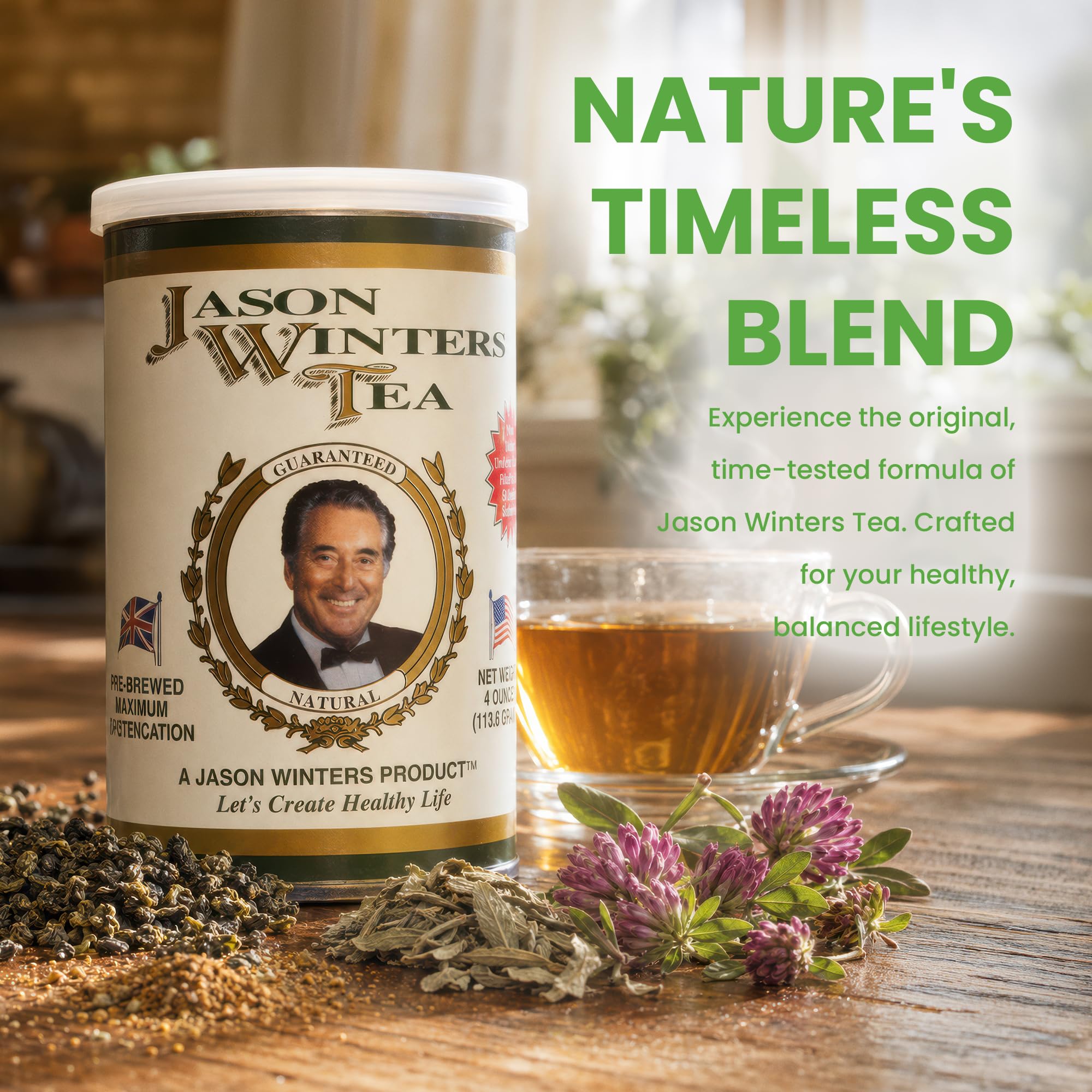 Jason Winters Tea キャニスター Jason Winters Winters, Pre-Brewed Maximum Strength Herbal Tea