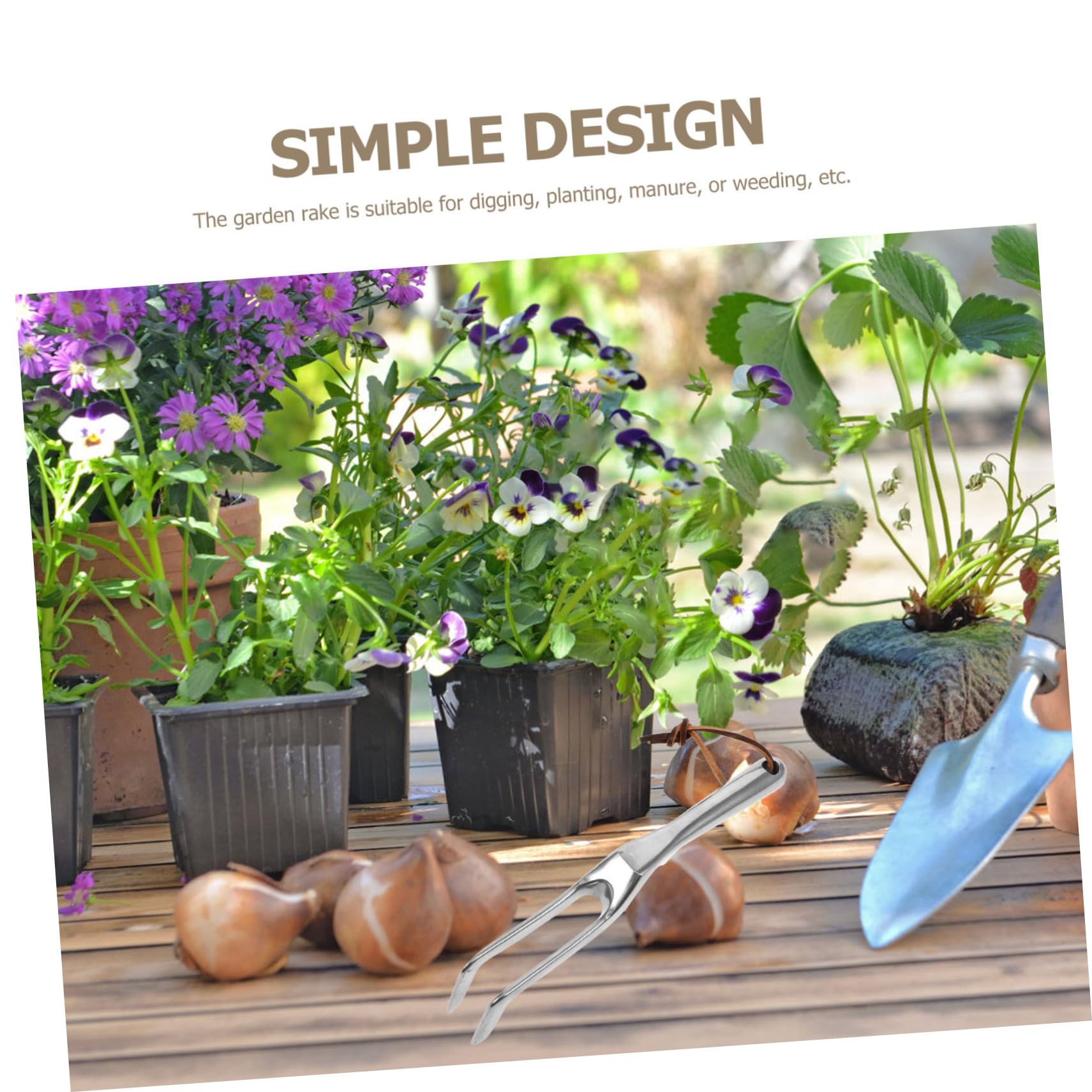 Gadpiparty 5stücke Gartenrechen Aus Leichtem Material Handrechen Für Gartenarbeit Zum Jäten Lockern Von Erde Und Entfernen Von Unkraut Ergonomischer Griff Für Einfachen Einsatz