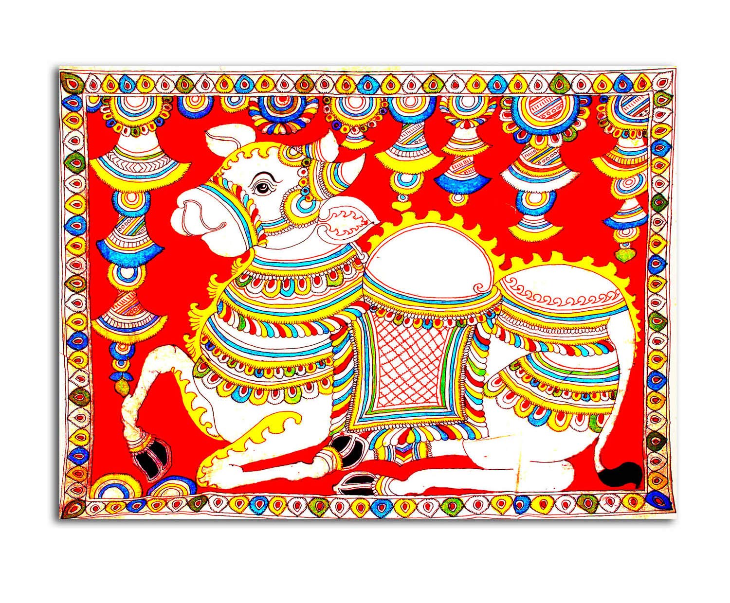 Buy Tamatina Canvas Paintings Nandi of Lord Shiva God Paintings