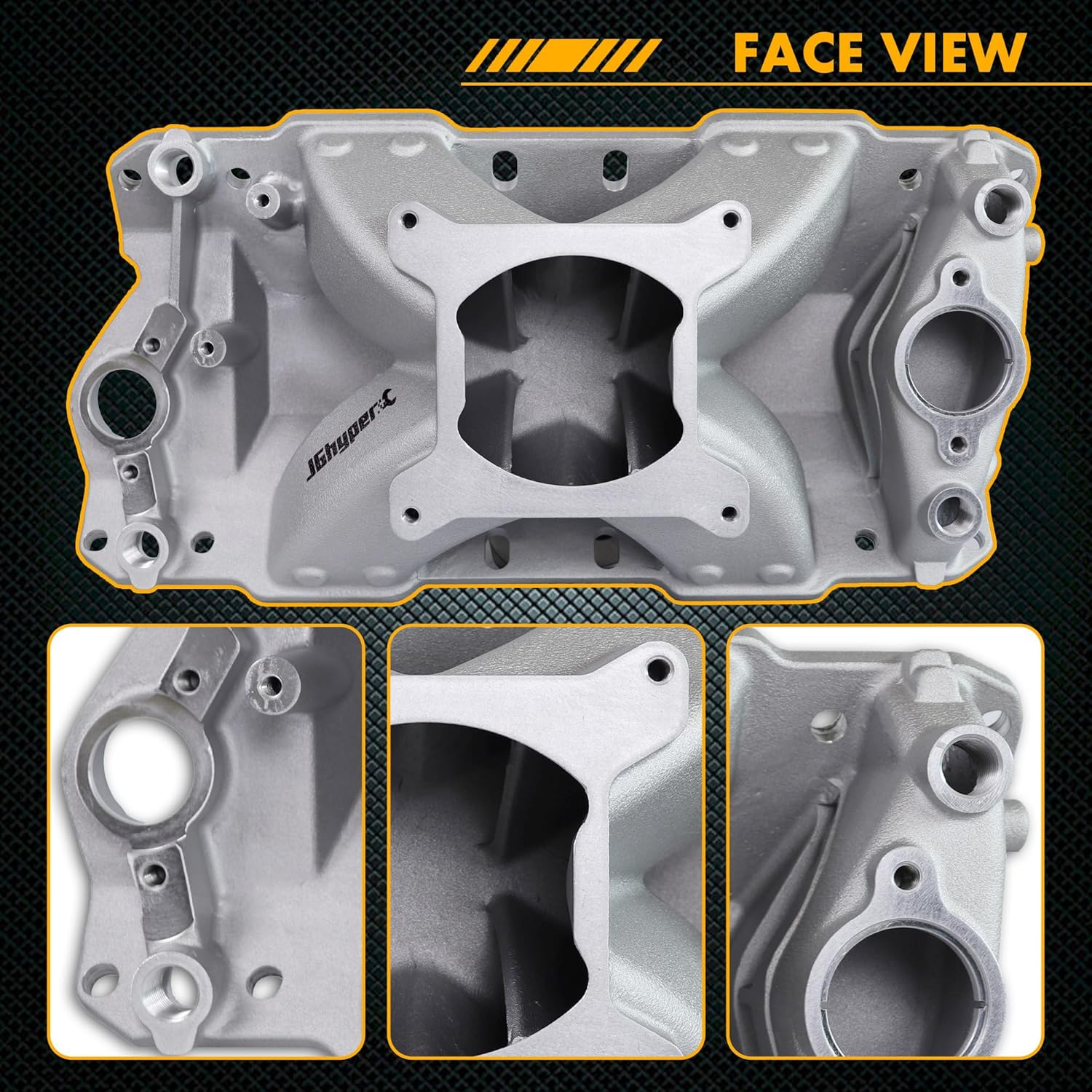 52031 air-gap Intake Manifold Aluminum Single Plane Compatible with SBC Small Block Chevy 305 350 400 1955-1995 3000-7500 RPM