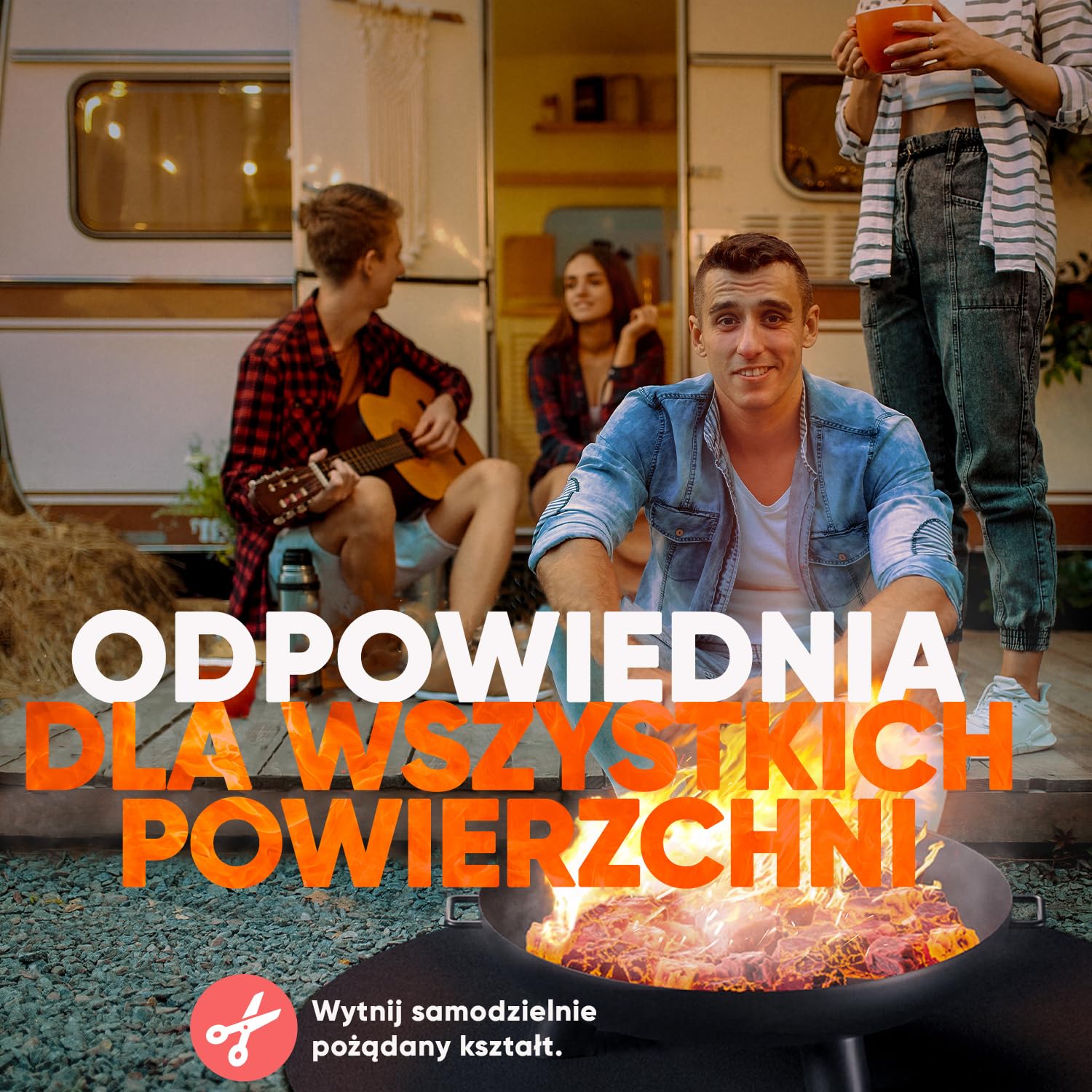 Podstawa ognioodporna 1x1 m czarna, żaroodporność do 982 °C, materiał ognioodporny idealna jako mata przeciwpożarowa lub jako podstawa grilla, płyta ognioodporna, niepalna mata ciepłochronna