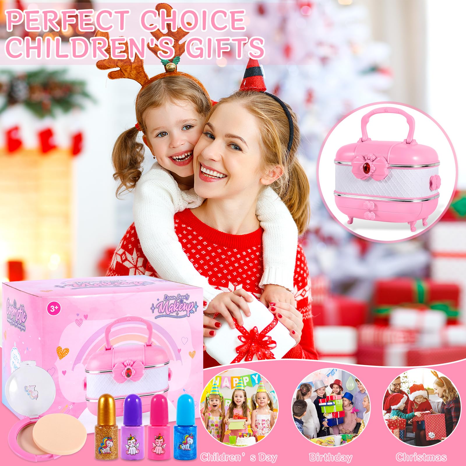 Maquillage Enfant Fille Lavable Malette Maquillage Enfant Trousse de Maquillage Enfant Rose Maquillage Enfant Fille Lavable Malette Maquillage Enfant Trousse de Maquillage Enfant Rose