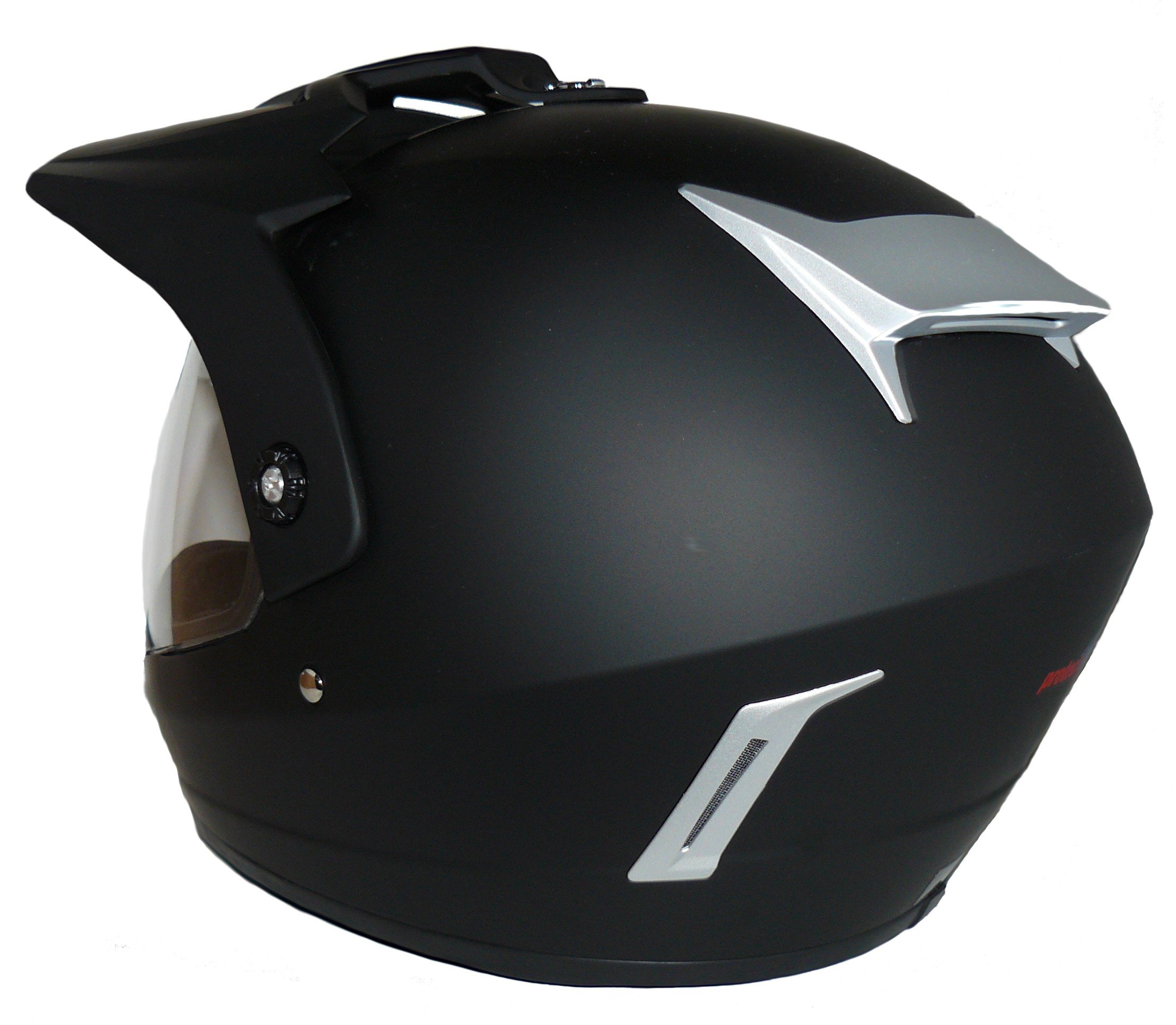 Casque de moto cross casque Enduro casque noir mat V370-ES avec visière rabattable taille L