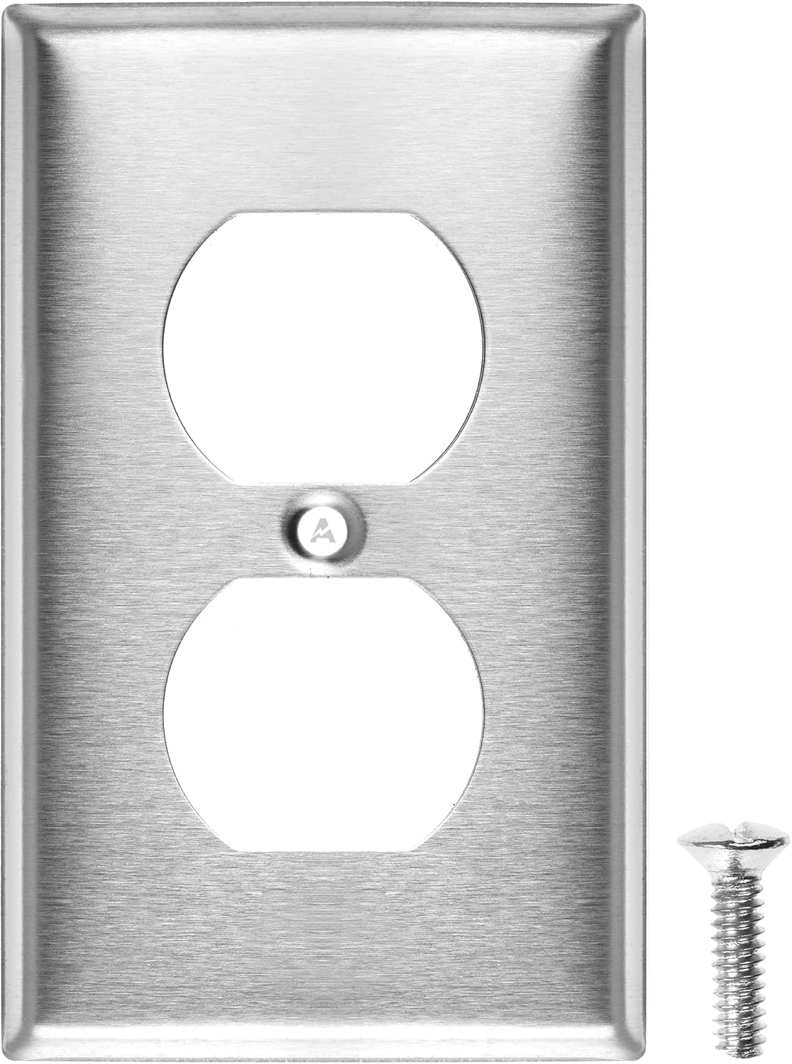 Duplex Receptacle Stainless Steel Wall Plate (1, 1-Gang)