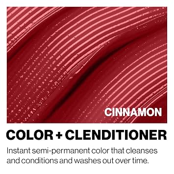 Keracolor Color + Clenditioner 3-in-1 Color-Depositing Conditioner, Gently Cleanses & Conditions, Semi-Permanent Cinnamon Hair Color, 12 Fl Oz