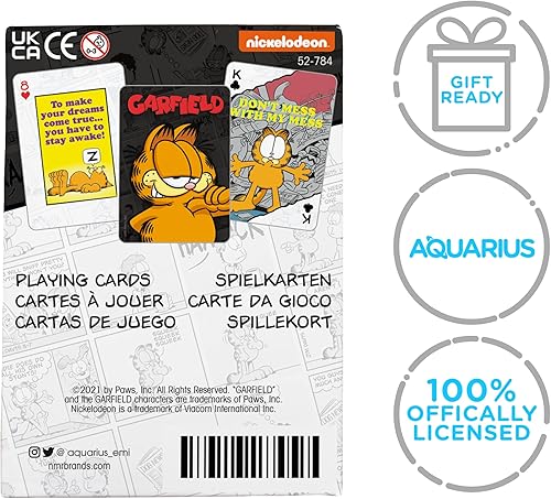 Miniatura 7 de AQUARIUS Garfield - Baraja de cartas con temática de Garfield para tus juegos de cartas favoritos, mercancía y coleccionables con licencia oficial