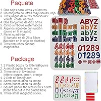 Vista 5 de Letras magnéticas del alfabeto en español e inglés y números ABC imanes pizarra, letras españolas y números magnéticos para niños, juguetes