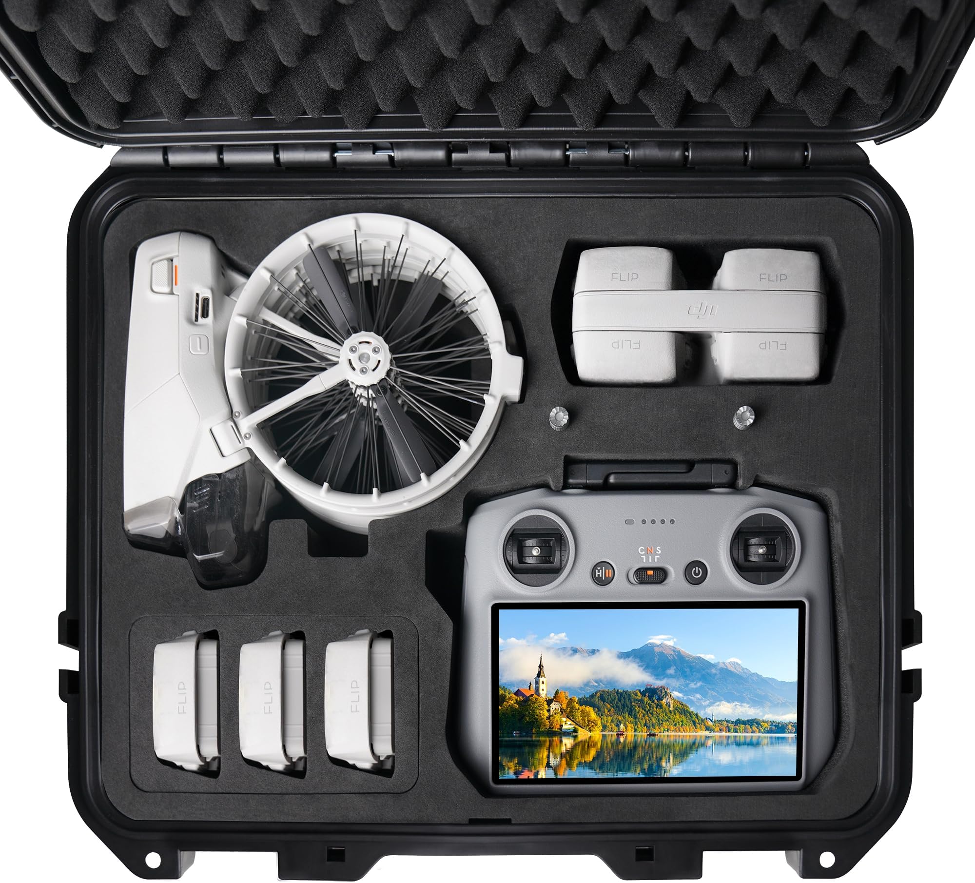 Waterproof Hard Case for DJI Flip and RC2/RC/RC-N3/N2/N1, Support 7 Batteries and Other DJI Flip Accessories [CASE ONLY]
