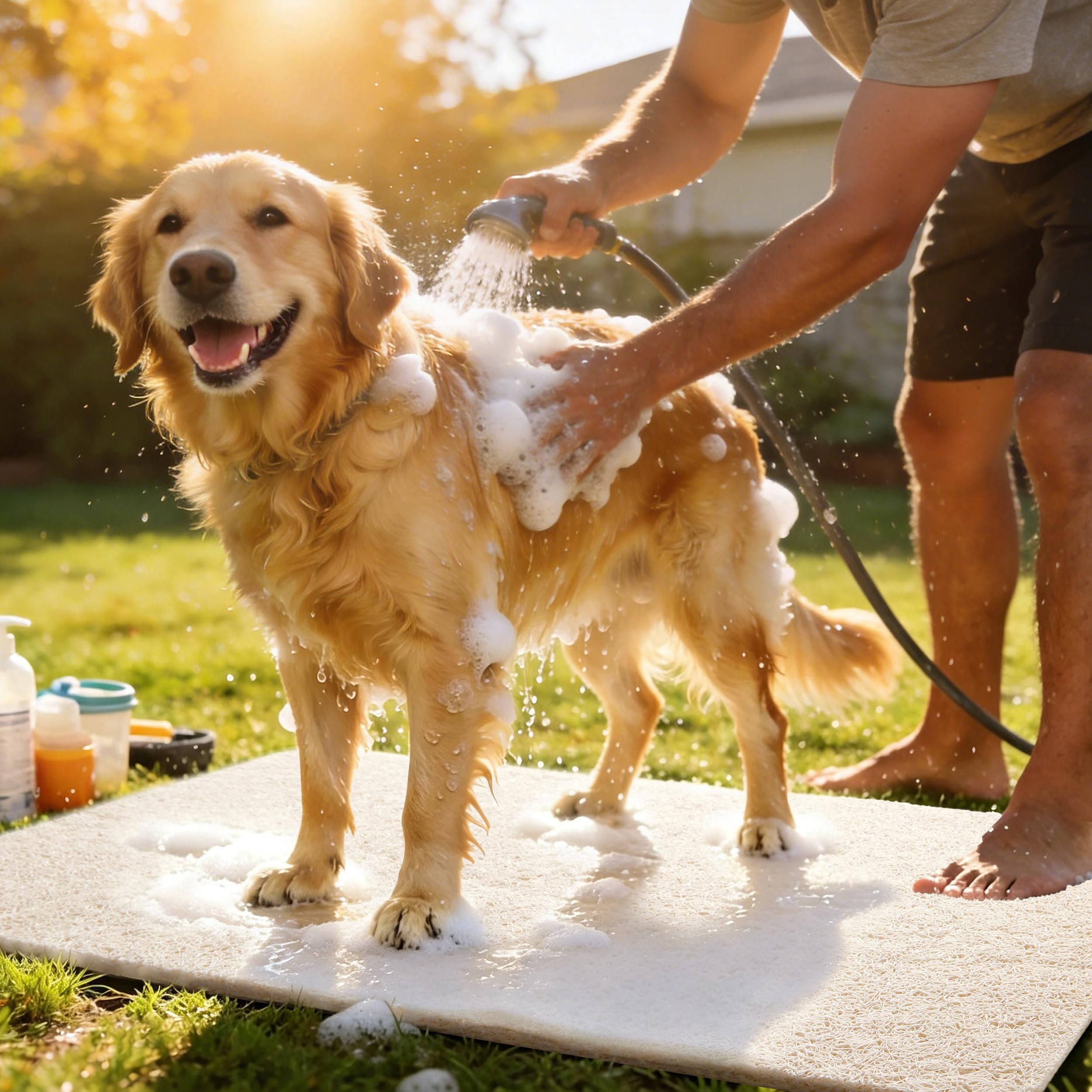 Asvin Weiche, strukturierte Badematte, ca. 60 x 81 cm, phthalatfrei, rutschfeste Komfort-Badewannenmatten mit Ablauföffnungen, PVC-Luffa-Badezimmermatte für Nassbereiche, schnell trocknend