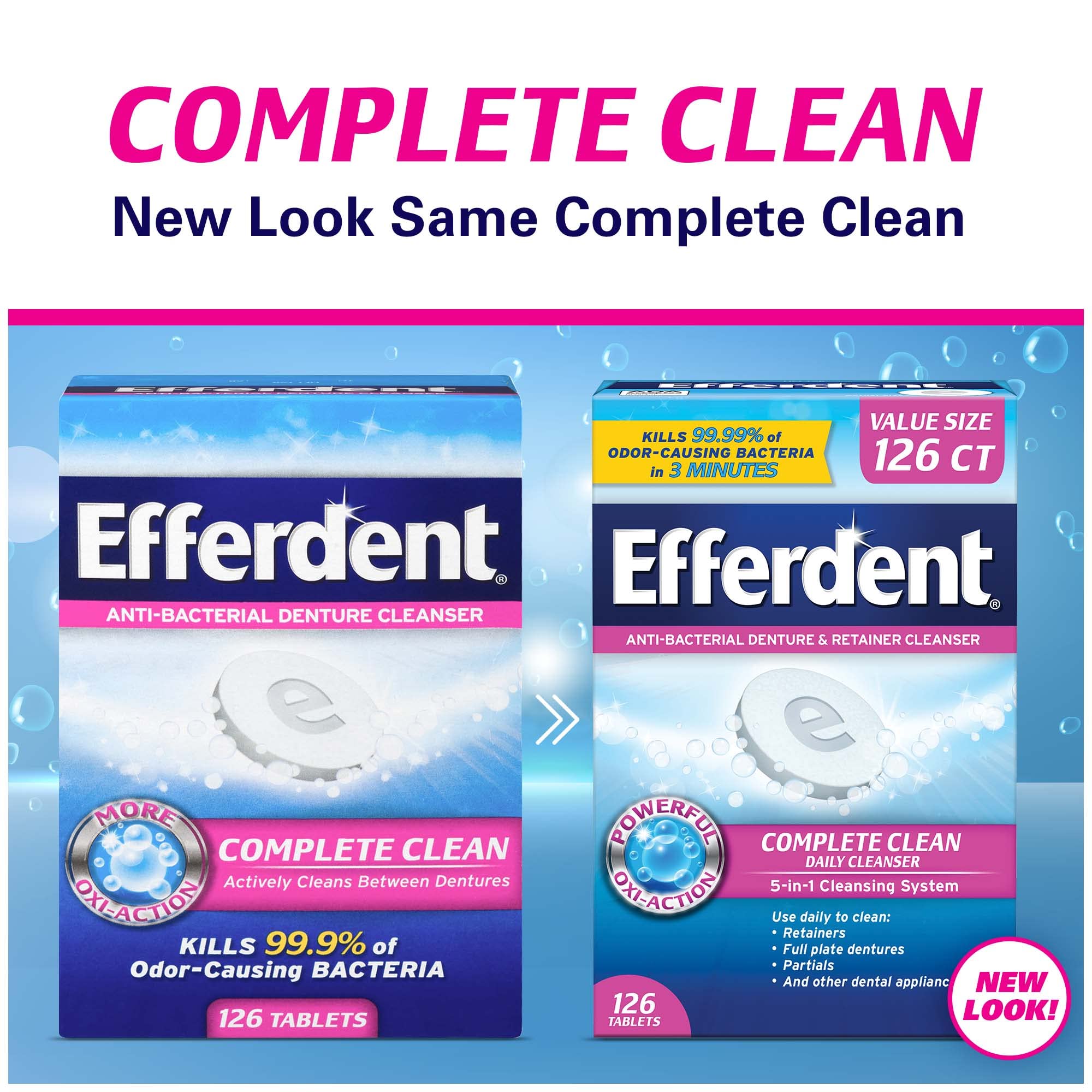 Efferdent Denture Cleanser Tablets, Complete Clean, 126 Tablets Buy