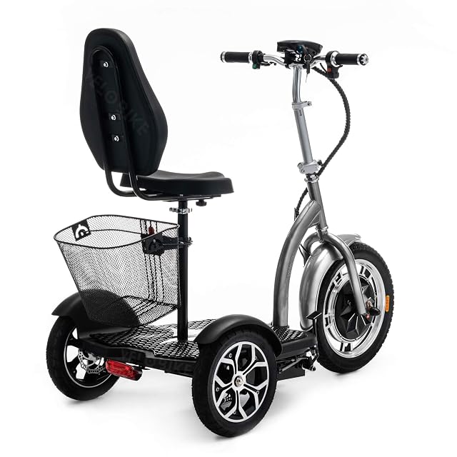 Foto 6 de 8 de VELECO 3 ruedas plegable Dispositivo de Movilidad Trike ZT16 (NEGRO) (Plata)