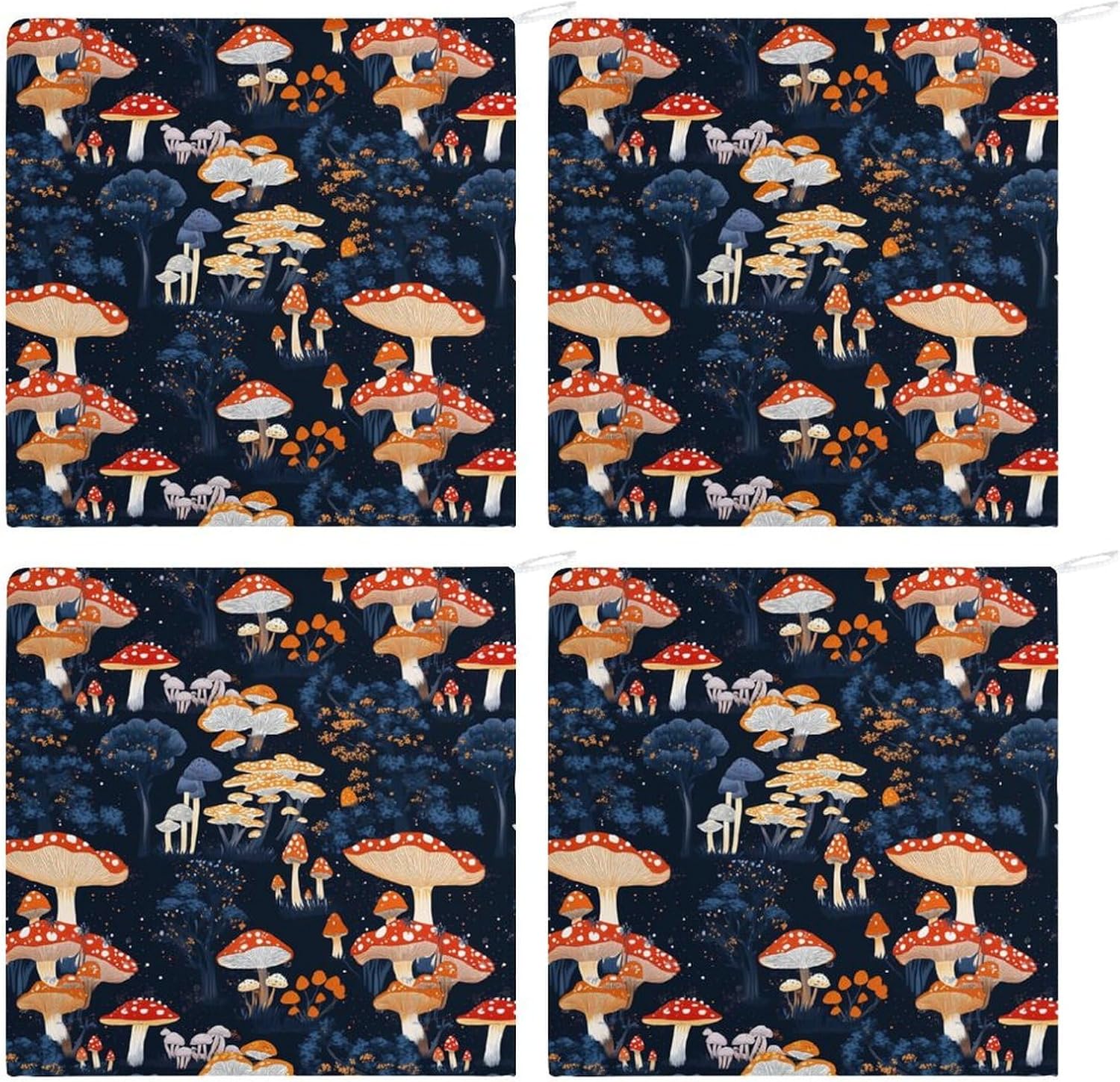 Mushroom Towel Hand Towels Decorative Towel for Bathroom Kitchen Shower Gym 4PCS