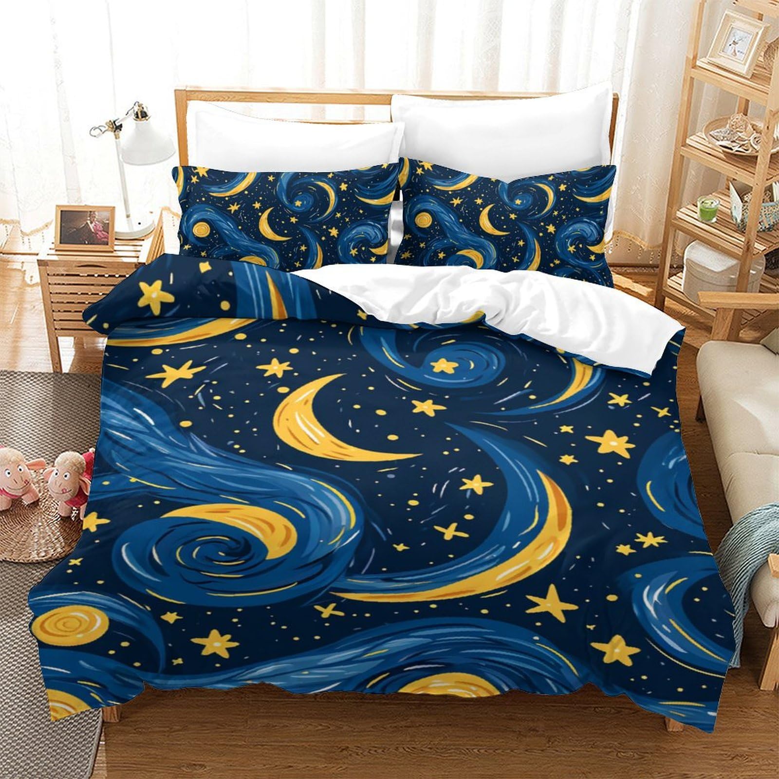 Ensemble de literie étoiles et lune pour transformer la chambre enfant 140x200