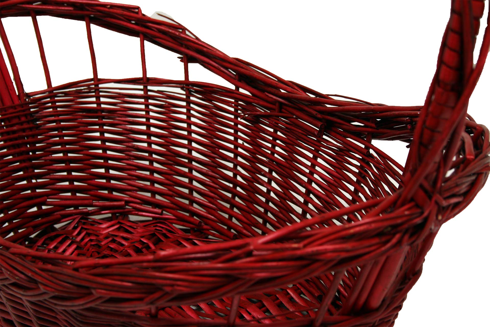 Cesta Mimbre Entero Rojo Trenza (58 * 34 * 60)