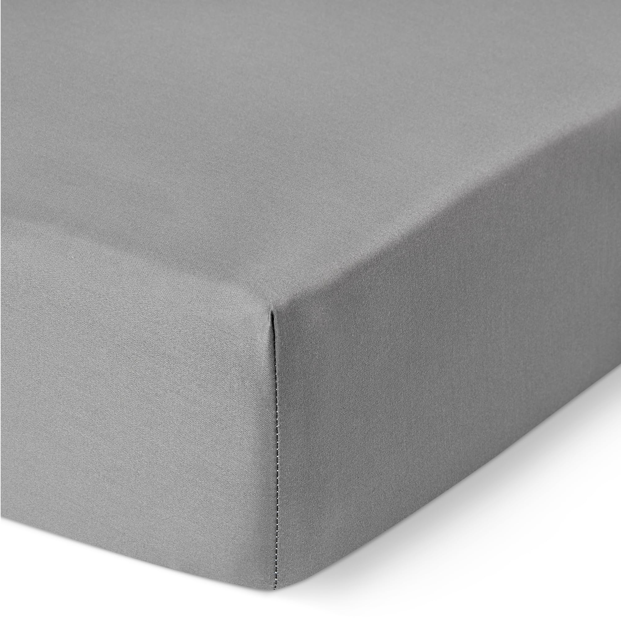 Amazon Basics Deluxe Super Soft 400 Thread Count 100% Cotton Sateen Wrinkle-Free Fitted Sheet, Deep Pocket 12 inch (30 cm), 160 x 200 cm, Dark Grey