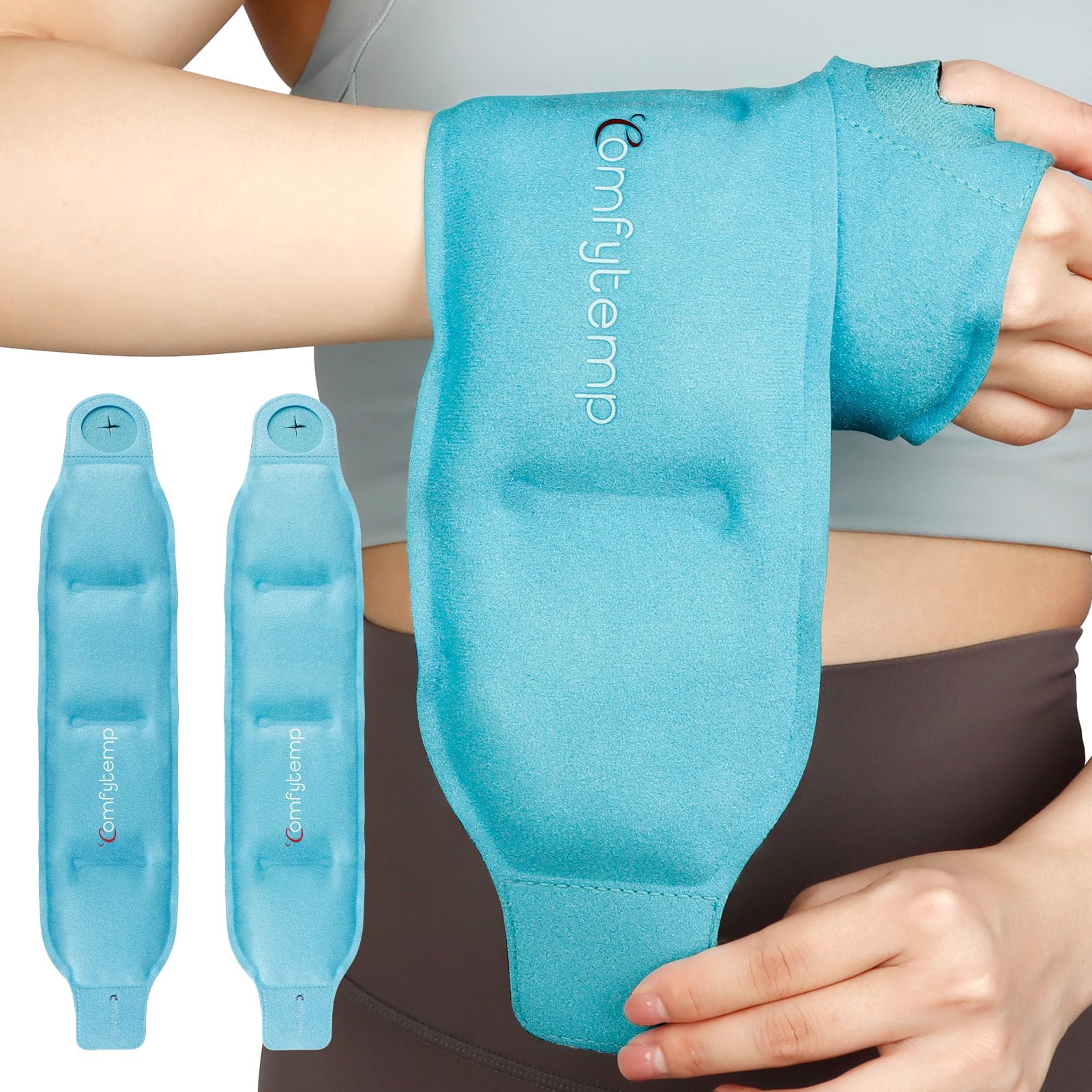 Comfytemp 2 Unità Borsa di Ghiaccio da Polso, Tasche di Ghiaccio Riutilizzabile in Gel per le Mani, Impacchi di Ghiaccio in Gel per Lesioni alla Mano, Gonfiore, Artrite, Alleviare il Dolore