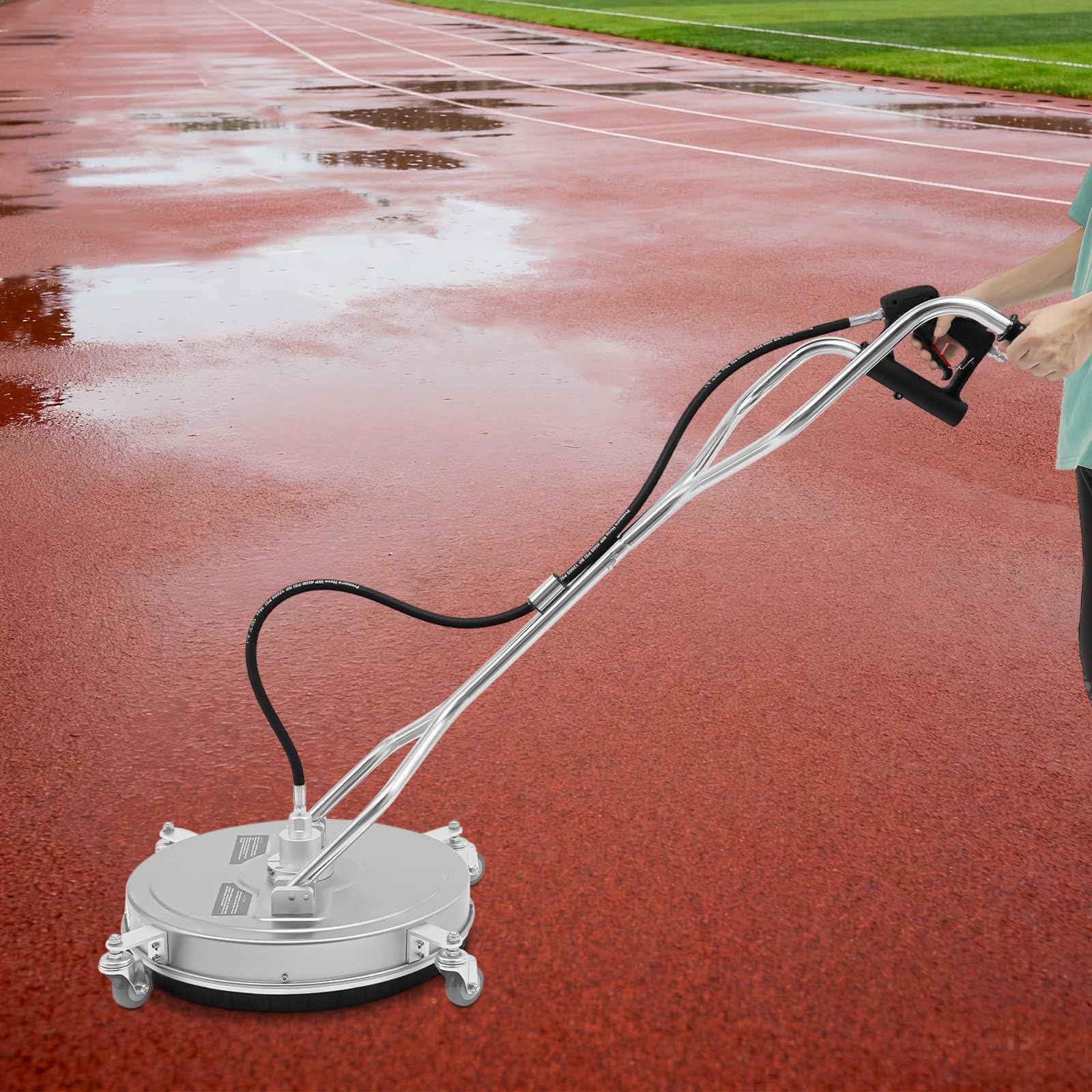 Profesjonalna myjka ciśnieniowa 20 cali, stal nierdzewna, 4500 psi, maks. ciśnienie 3700 psi, ciśnienie robocze 6,6 GPM, ręcznie sterowany przepływ wody, z 4 uniwersalnymi kółkami, 2 dysze do ogrodu
