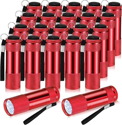VIHOSE 20 mini linternas a granel, luz flash de mano de aluminio brillante con cordón, pequeñas linternas LED para lectura nocturna, emergencia,