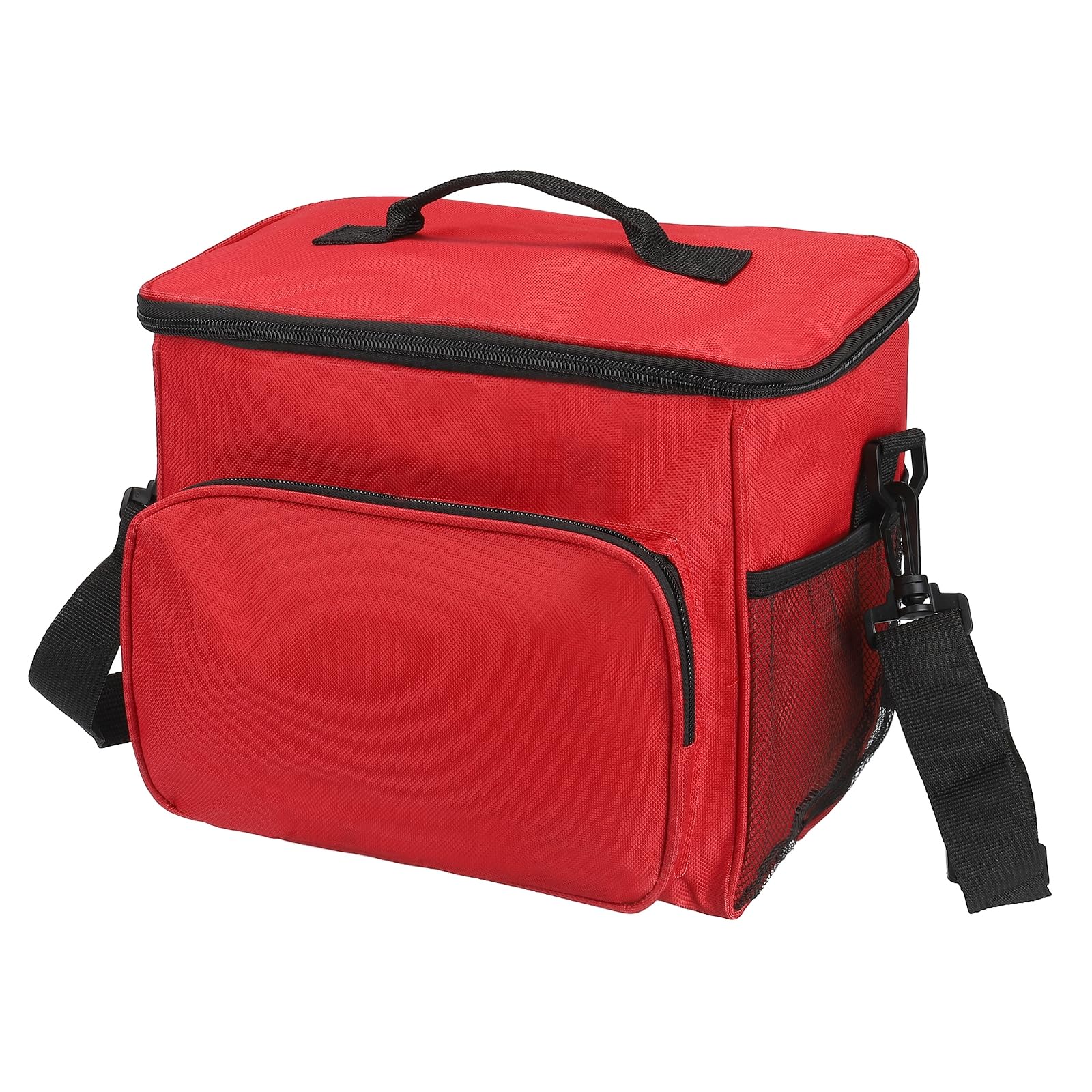 Boîte à déjeuner pour femmes/hommes, sac à déjeuner isotherme, sac fourre-tout thermique, récipient à déjeuner réutilisable 9,4 x 6,7 x 10,2 pouces pour le travail, pique-nique en plein air, rouge