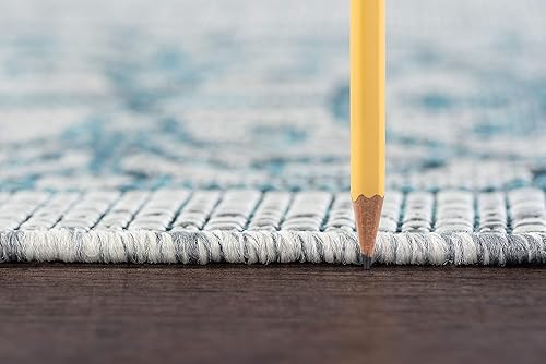 Miniatura 4 de Alfombra grande de yute verde azulado para interiores y exteriores, 8 x 10 pies, para entrada, patio, terraza, jardín, exterior, porche, pasillo,