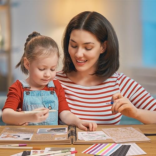 Miniatura 7 de Bemece Álbum de recortes, 80 páginas, álbum de fotos, papel para manualidades, álbum de recortes hecho a mano para aniversario, boda, viajes, baby