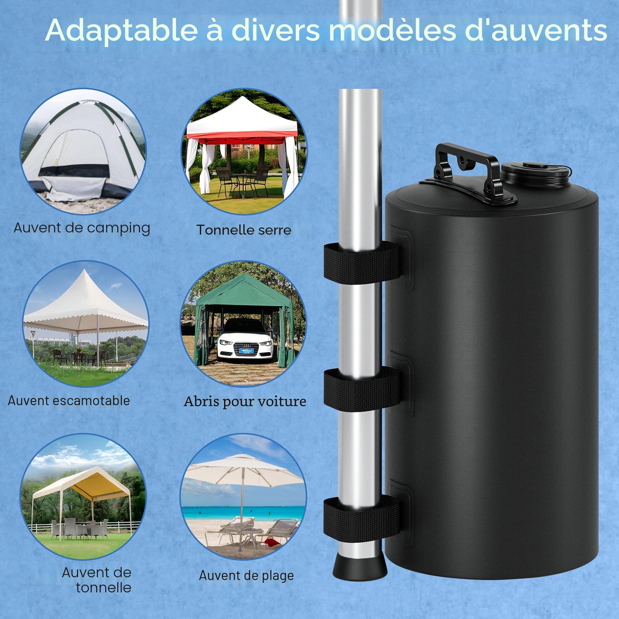 Sac de Lestage Anti-Vent 88 lbs (10L) pour Tentes Pop-Up, Gazebos Extérieurs - Kit 4 Pièces