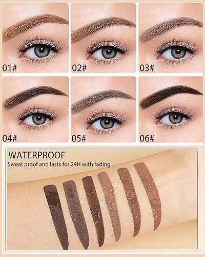 Miniatura 5 de Gel de cejas tintado impermeable rubio y pegamento transparente para cejas, máscara de cejas teñida, maquillaje líquido de color de cejas a prueba