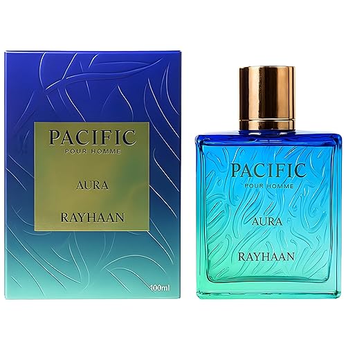 Miniatura 4 de Rayhaan Pacific Aura - Eau de Parfum en espray para hombres, cítricos, aromático, menta, ámbar, fresco, 3.4 onzas
