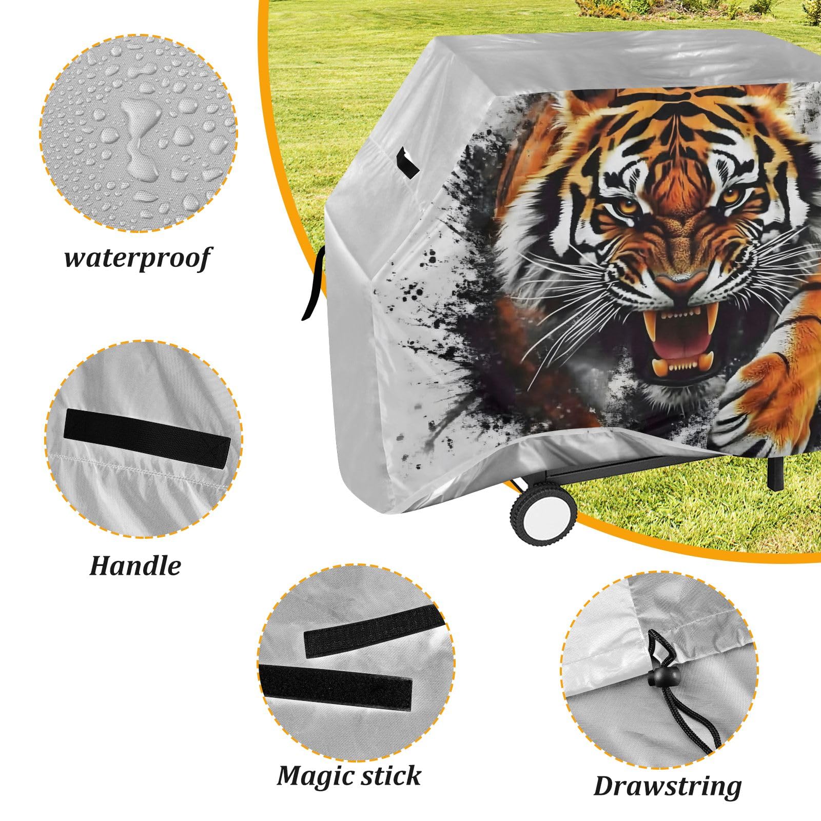 Fierce Tiger - Funda para barbacoa impermeable y resistente al aire libre