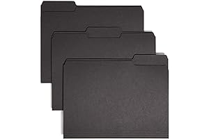 Smead Interior File Folder, 1/3-Cut Tab, Letter Size, Black