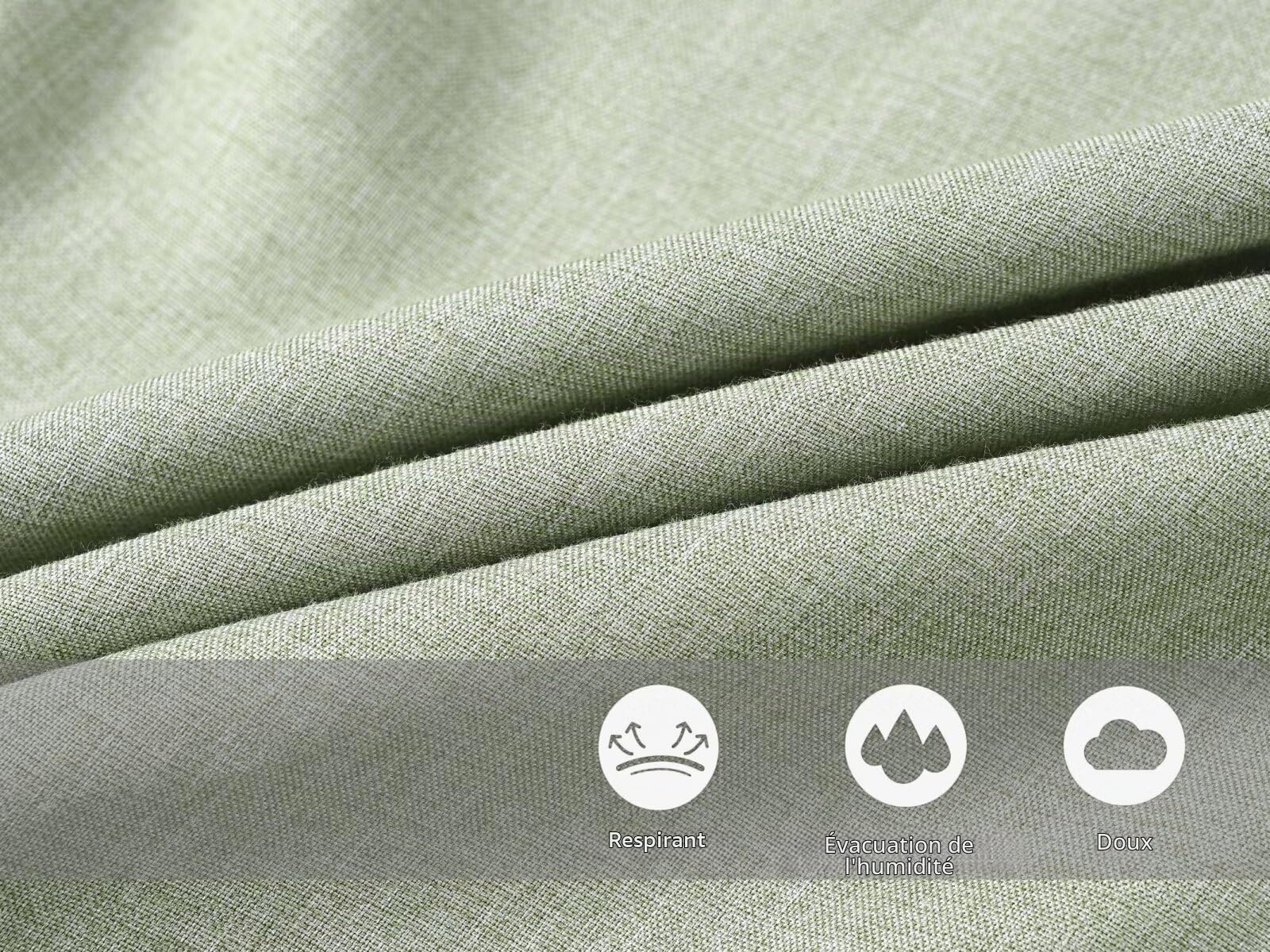 Chemise Lin Homme Manches Courtes Été Décontractée avec Poche Poitrine