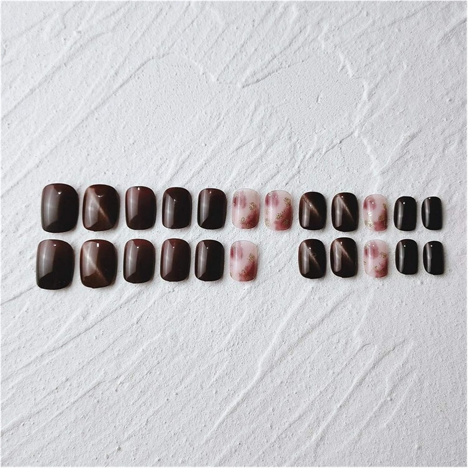 DANSHILONG Nail-Design 24pcs False Nails Short Blooming Whitening Daily Wearable Nail Art Finished Full Cover Fake Nail Tips Acrylic Products : Beauty & Personal Care