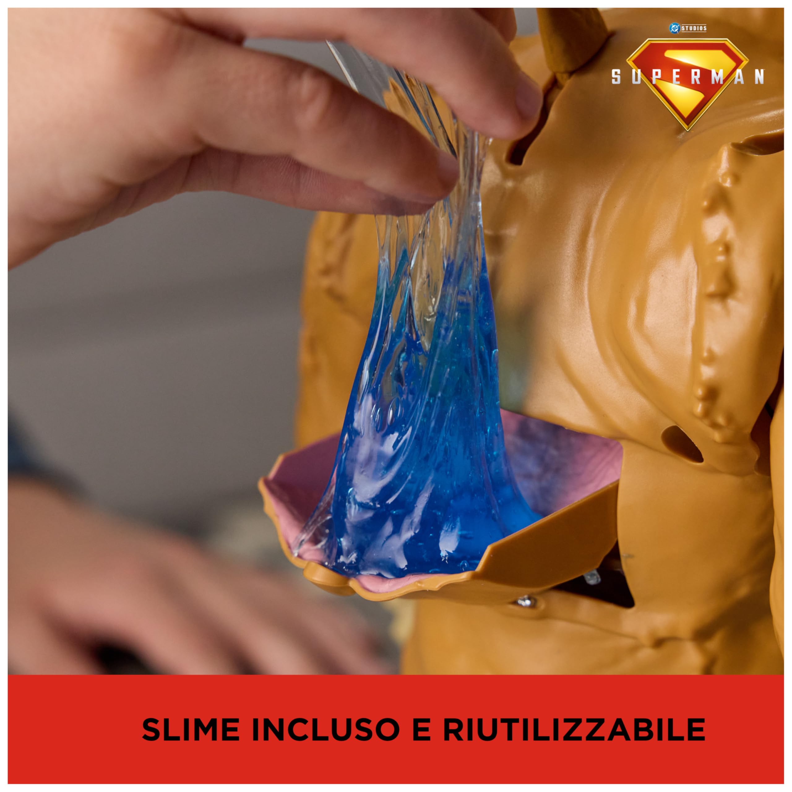 Superman DC Comics, Vs. Kaiju con Slime, Set di Action Figure, Giocattoli dei Supereroi per Bambini e Bambine, 4+ Anni