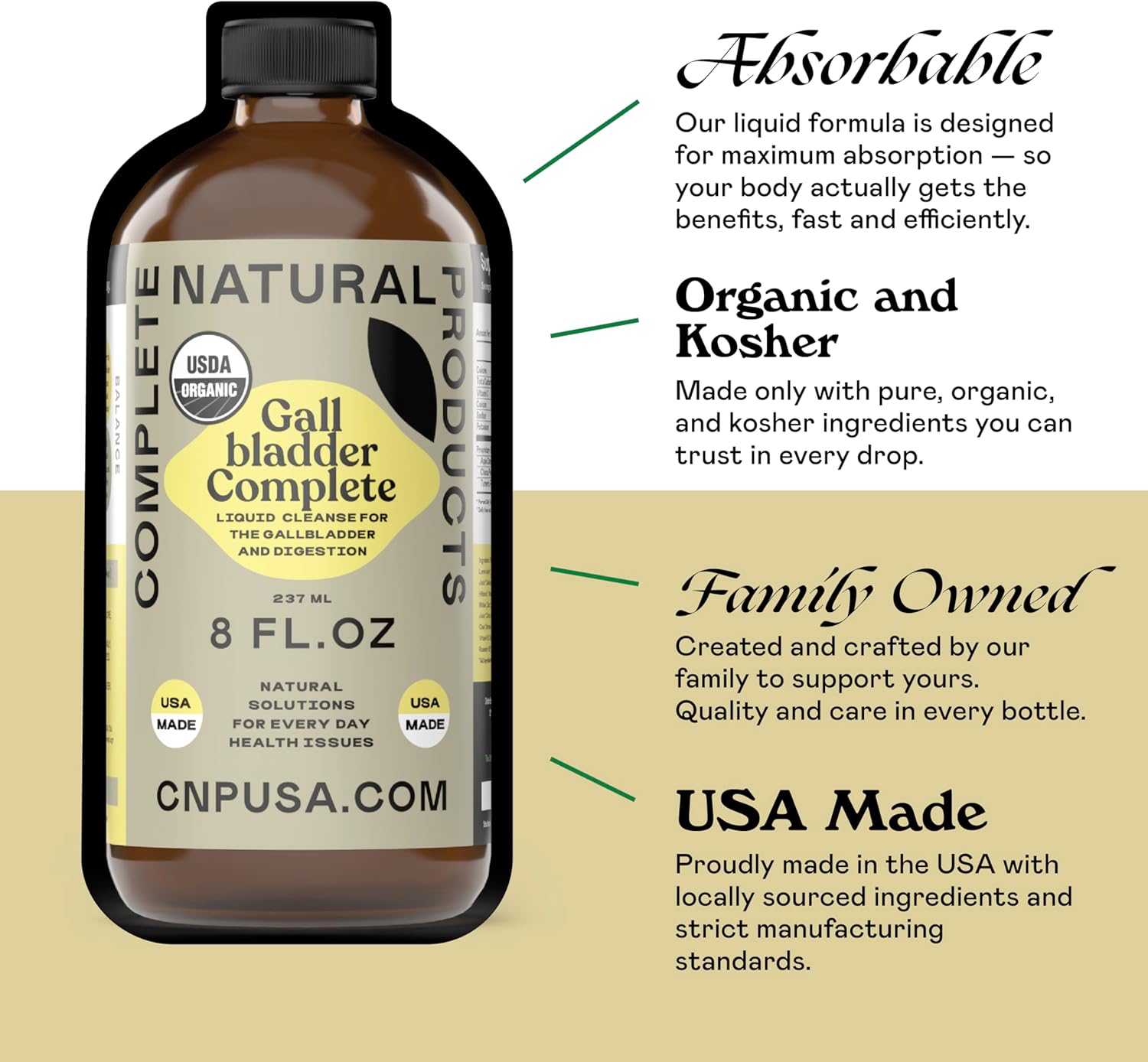 Gallbladder Complete 8oz Organic Liquid Concentrate - Organic Gallbladder Support Formula with Apple Cider Vinegar Digestive Bitters Stone Breaker for Bile Flow Detox - Digestive Cleanse Flush Support - Image 10