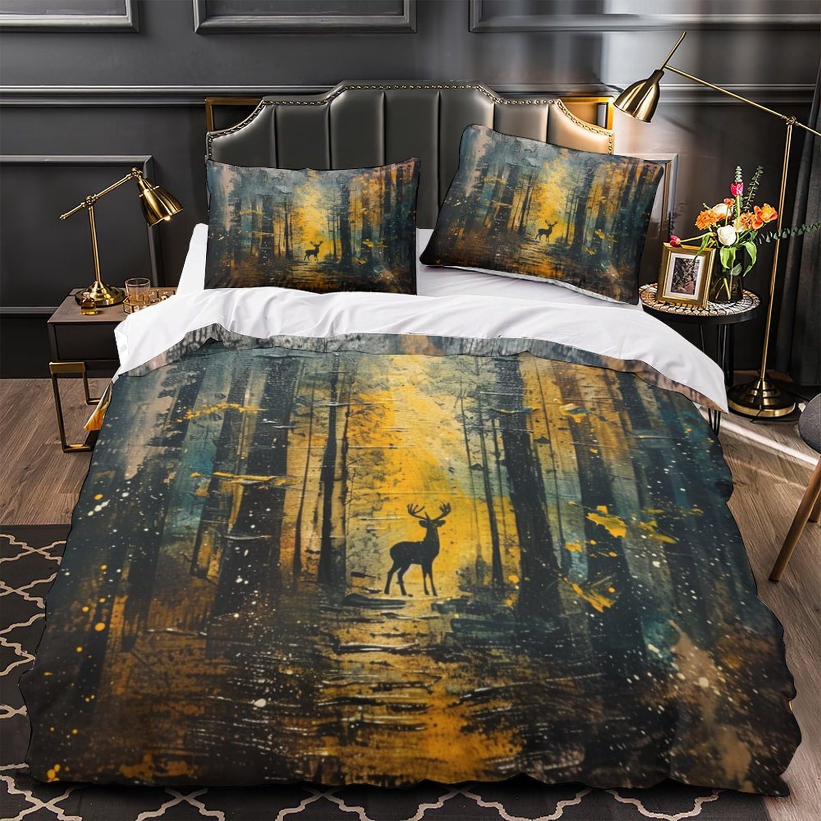 Stampato in 3D Pronipote tibetano Copertina Stampata Microfibra Disegnata Biancheria Da Letto Stile Morbido Con 2 Federe,Double（200x200cm）, Per Adolescenti E Adulti