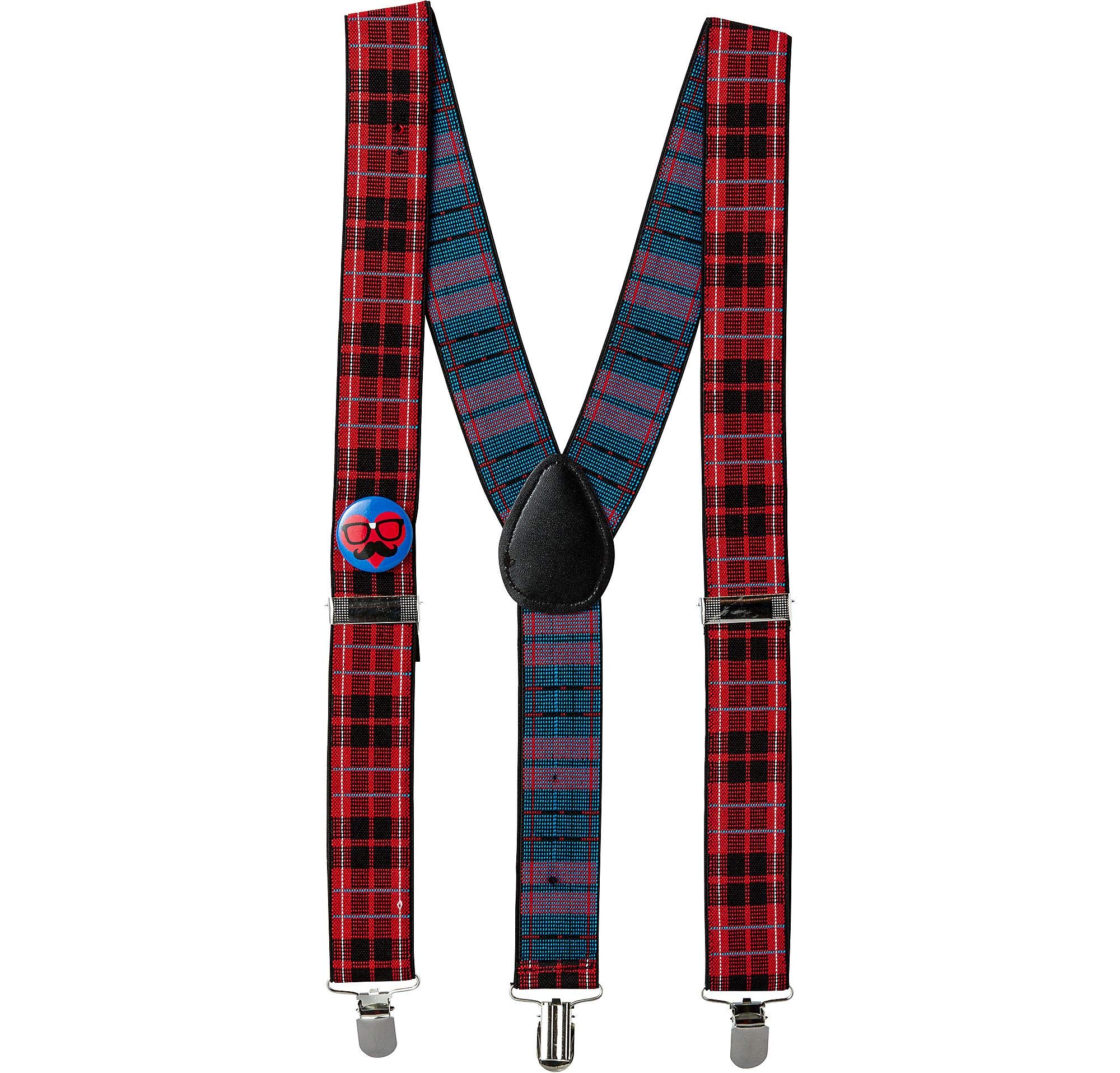 Amscan 843415 Checkered Chic Suspenders for Adults, 1 Piece, Multicolor, Standard