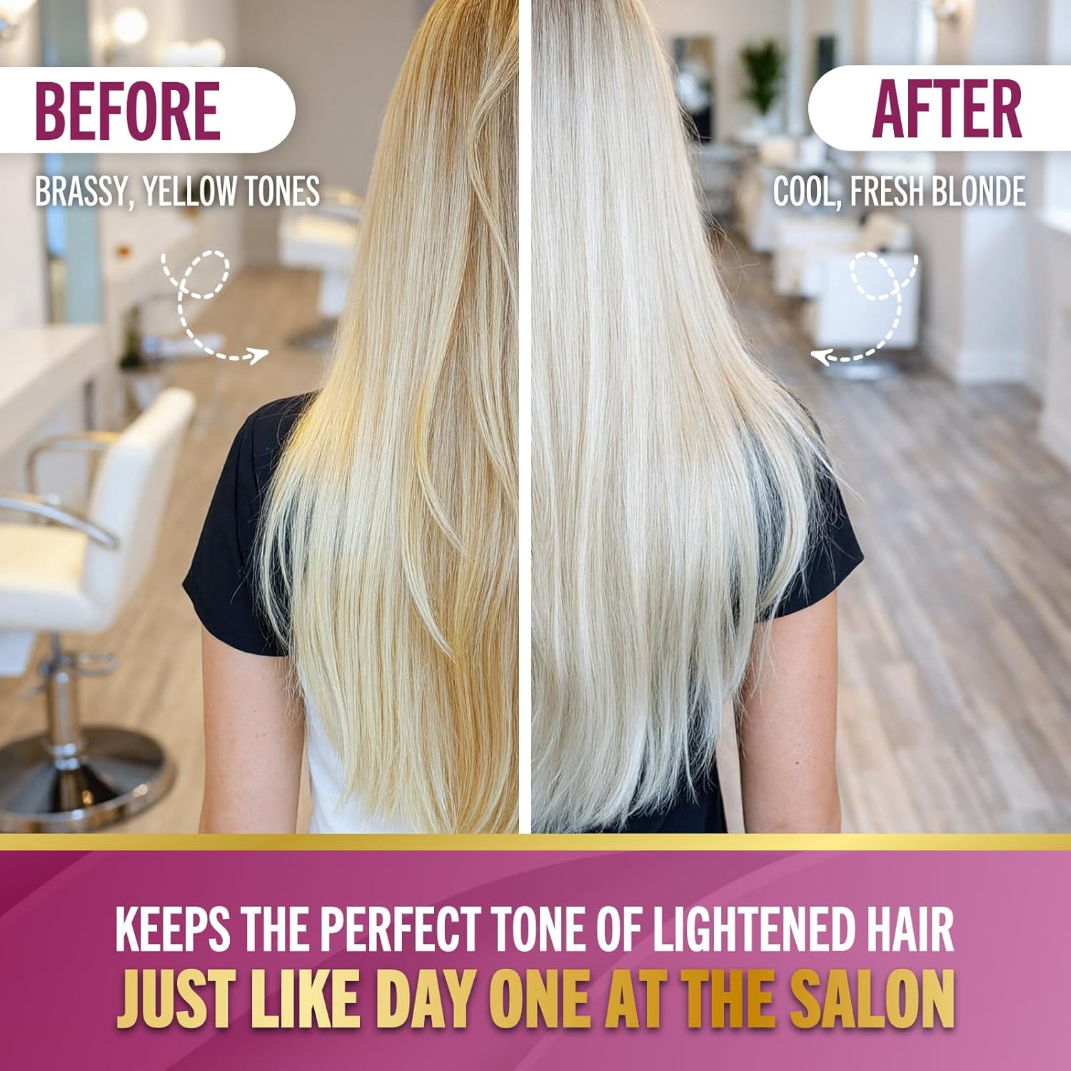 Jenoris Silver Purple Shampoo For Blonde, Silver, Gray & Lightened Hair – Neutralizes Yellow & Brassy Tones – Enriched with Natural Oils, Paraben & SLS Free, Salon Professional, 16.9 Fl Oz - Image 5