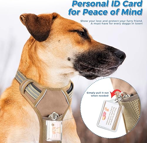 Miniatura 3 de Arnés para perro, arnés para perro sin tirones con tarjeta de identificación reflectante ajustable, arnés inteligente para perros grandes, arnés de