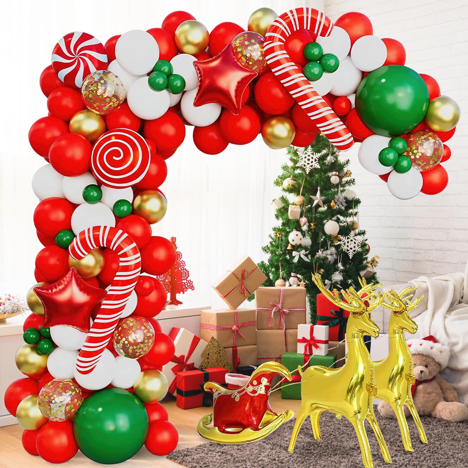 K Ghirlanda Ad Arco Di Palloncini Natalizi Da 95 Pezzi, Decorazioni