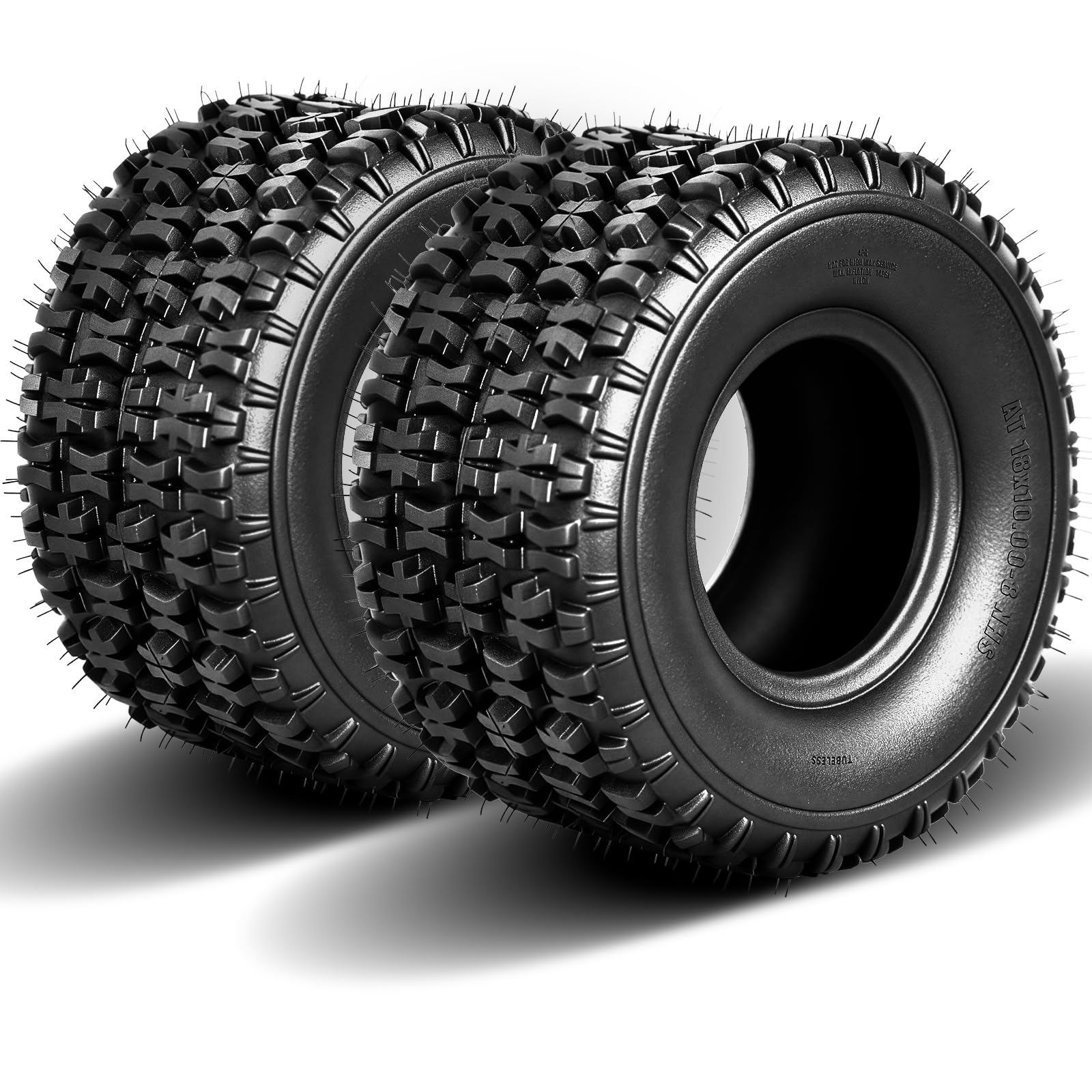 Set of 2 18x10-8 ATV UTV Tires,18x10x8 All-Terrain Tires,4-Ply Rated,Tubeless