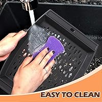 Vista 4 de Cesta para parrilla de hierro fundido de 15 x 12 pulgadas para parrillas al aire libre, bandeja para parrilla de pescado y verduras, bandeja