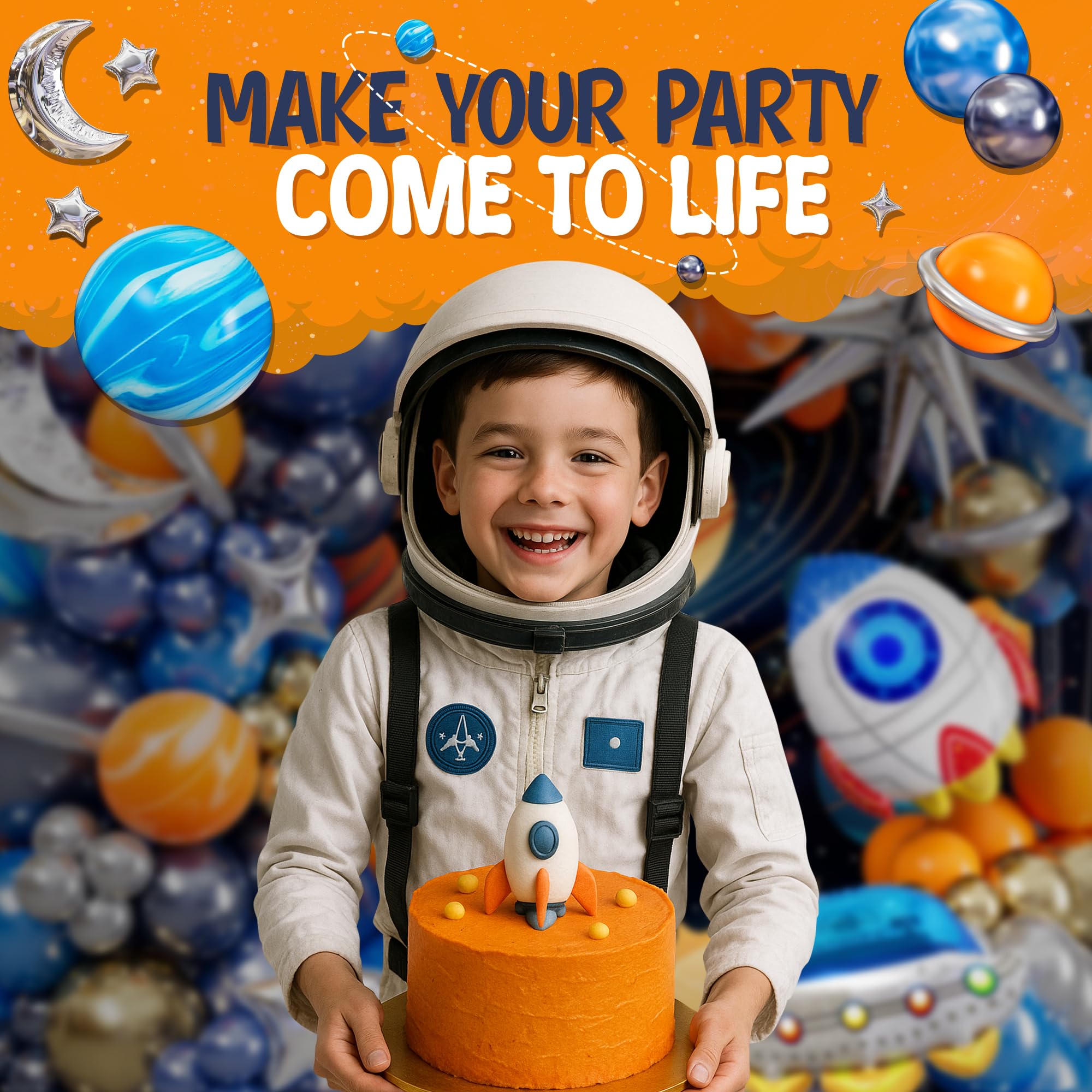 Space Orange Balloon Arch Kit — view 7