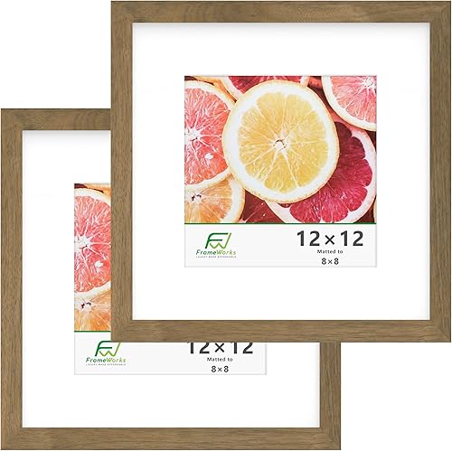 Vista 98 de FrameWorks Marcos de fotos clásicos de madera de 11 x 14 a 8 x 10 pulgadas con vidrio templado, roble natural, paquete de 6
