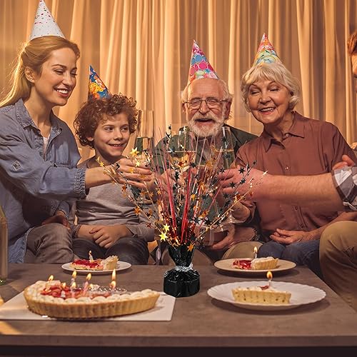 Miniatura 23 de Crowye 6 piezas de centro de mesa de aluminio metálico en aerosol para fiesta de Halloween, decoración de mesa de otoño con estrellas