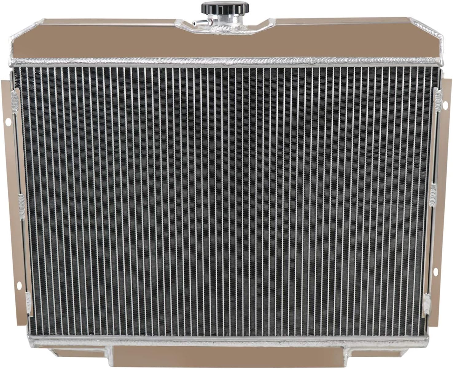 Aluminum Radiator for 1967 1968 1969 1970 Ford Mercury Mustang Cougar Fairlane Ranchero V8 L6 3.3L 4.1L 7.0L Base 500 3 Row Radiators Shroud Fan Thermostat Relay Kit