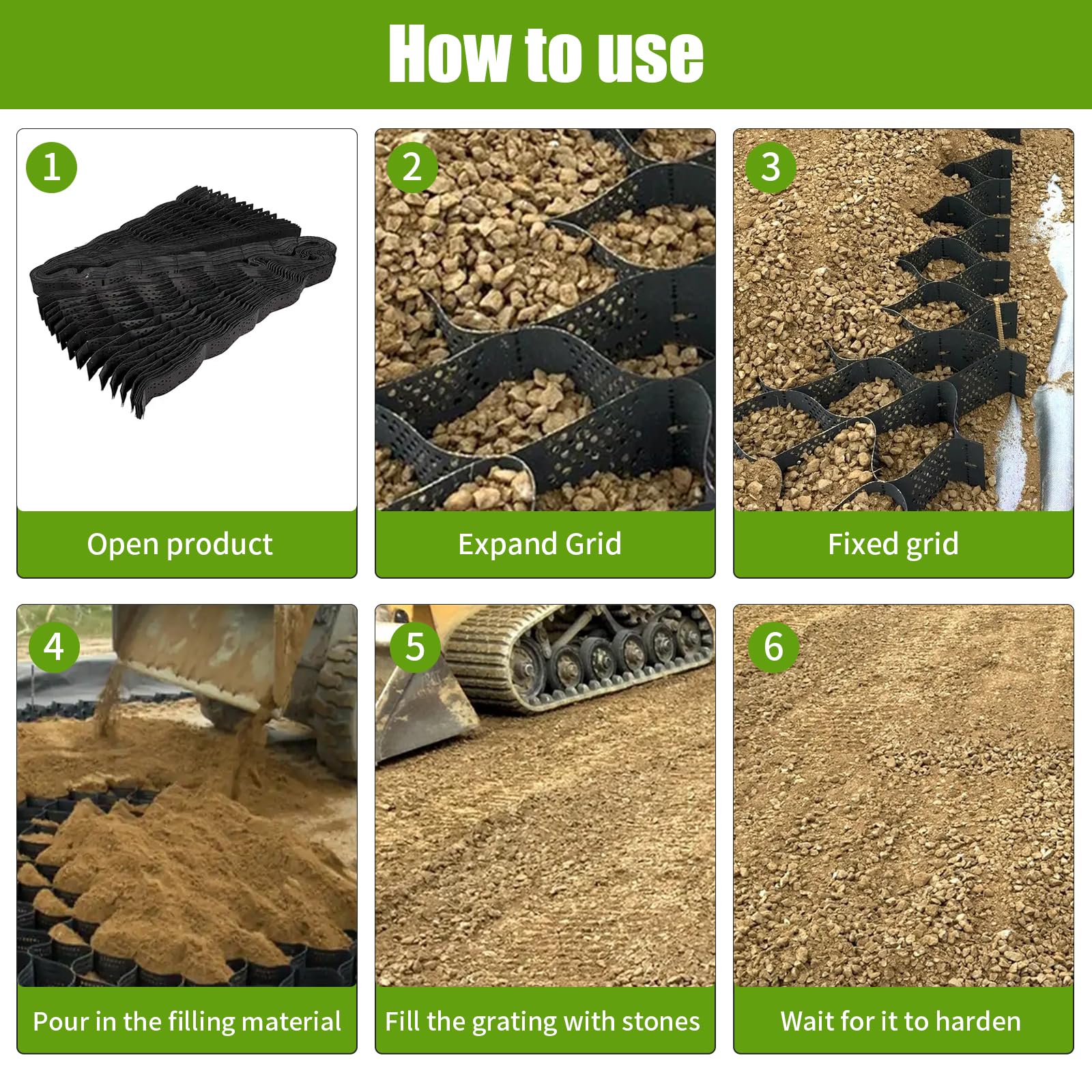 Stabiel Geo-grondraster HDPE Materiaal Grindrooster Stabilisatie Rivierloop